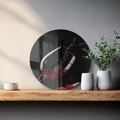 Wanduhr rund Wein