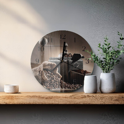 Wanduhr rund Kaffeemühle