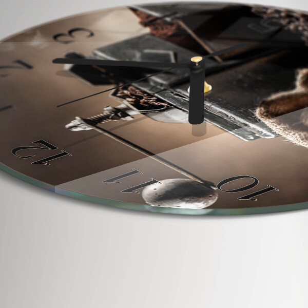 Wanduhr rund Kaffeemühle