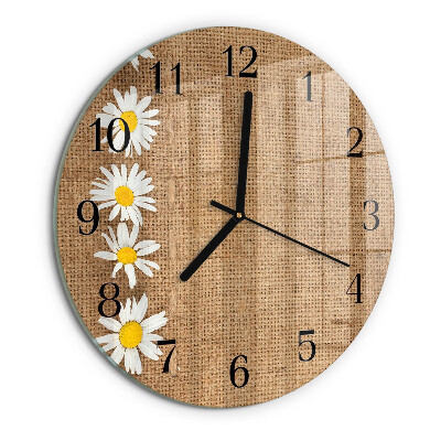Wanduhr rund Gänseblümchen