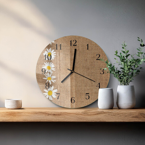 Wanduhr rund Gänseblümchen