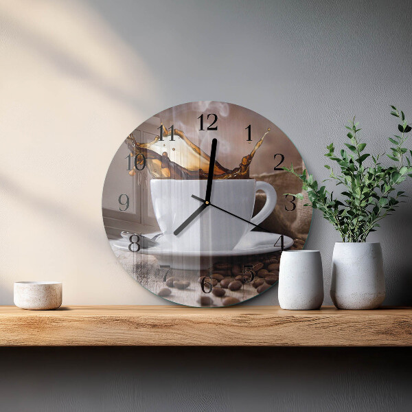 Wanduhr rund Kaffee