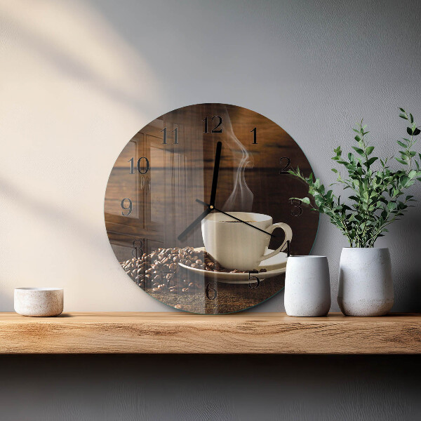 Wanduhr rund Kaffee