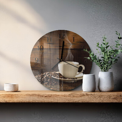 Wanduhr rund Kaffee