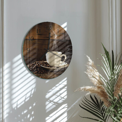 Wanduhr rund Kaffee