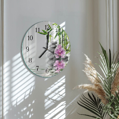 Wanduhr rund Blumenbaum