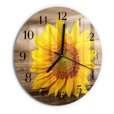 Wanduhr rund Sonnenblume