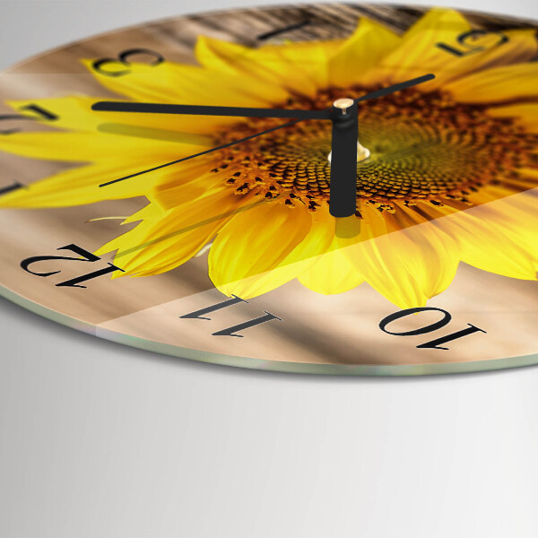 Wanduhr rund Sonnenblume