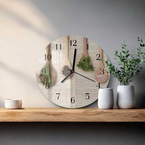 Wanduhr rund Holzlöffel