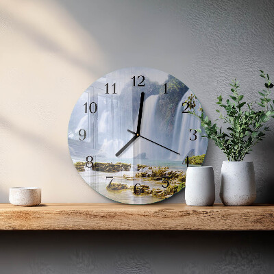 Wanduhr rund Wasserfall