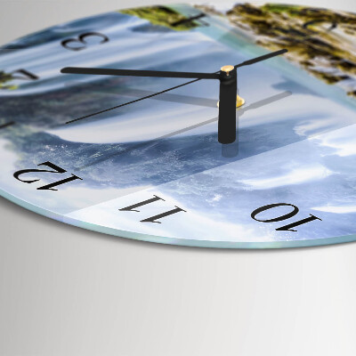 Wanduhr rund Wasserfall