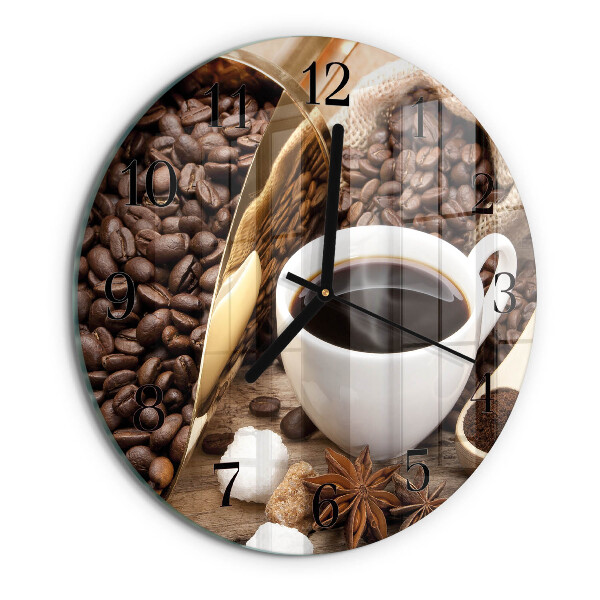 Wanduhr rund Kaffee