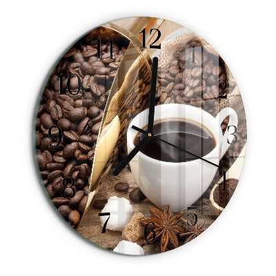 Wanduhr rund Kaffee