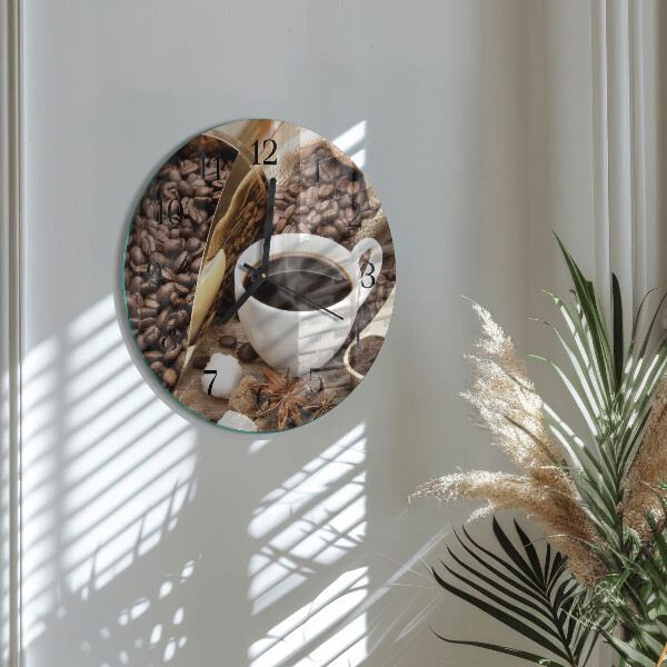 Wanduhr rund Kaffee