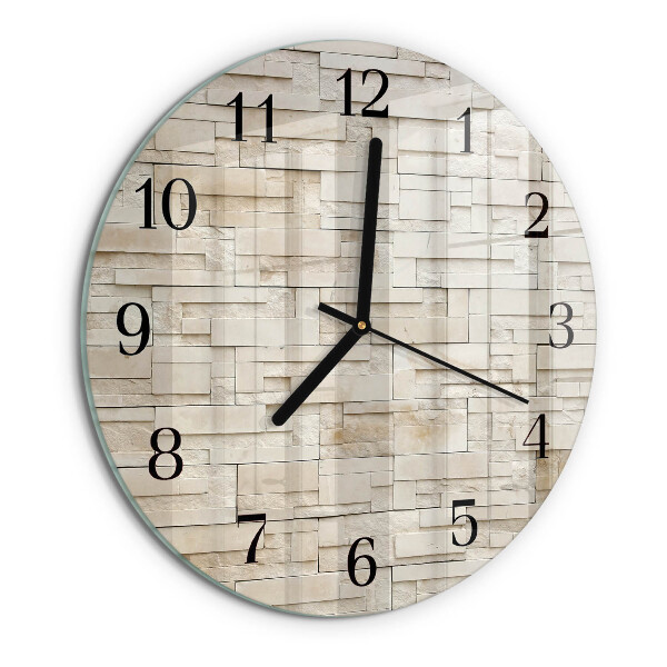 Wanduhr rund Steinmauer