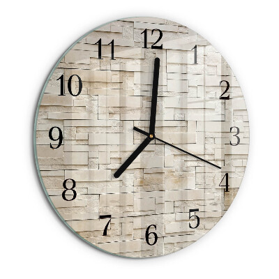 Wanduhr rund Steinmauer