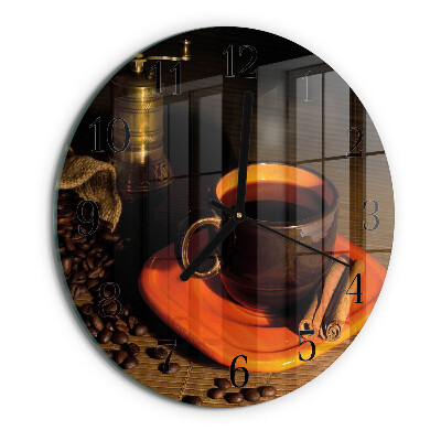 Wanduhr rund Kaffee