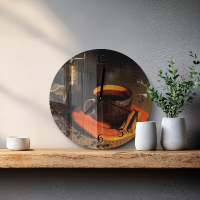 Wanduhr rund Kaffee