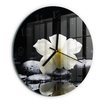 Wanduhr rund Orchideensteine