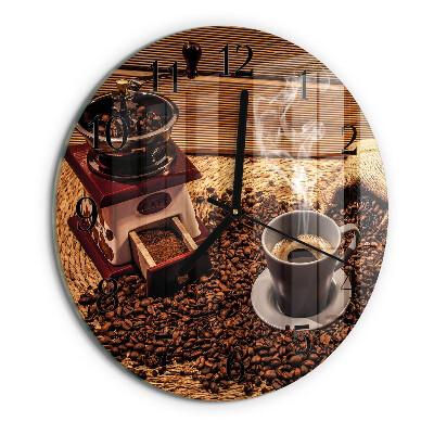 Wanduhr rund Kaffeebohnen