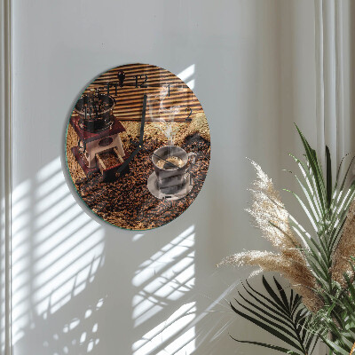 Wanduhr rund Kaffeebohnen