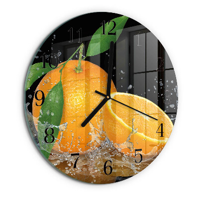 Wanduhr rund Orangen
