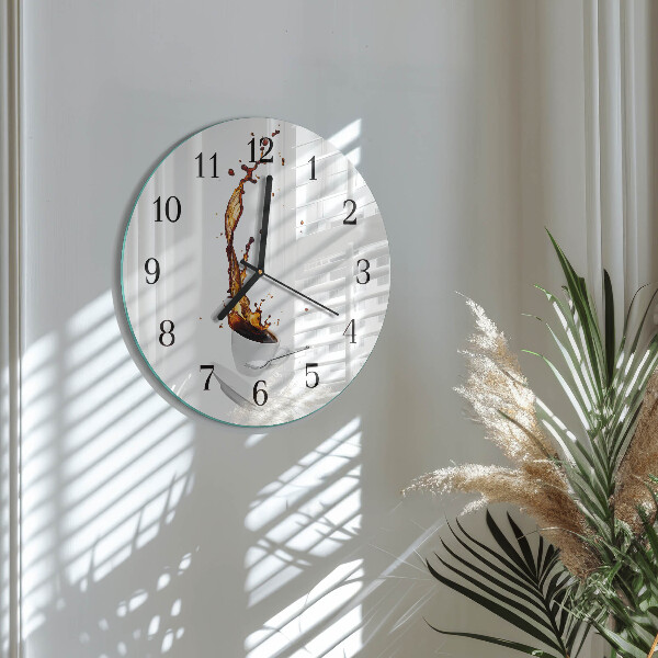 Wanduhr rund Kaffee