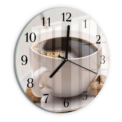 Wanduhr rund Kaffee