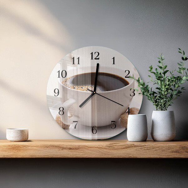 Wanduhr rund Kaffee