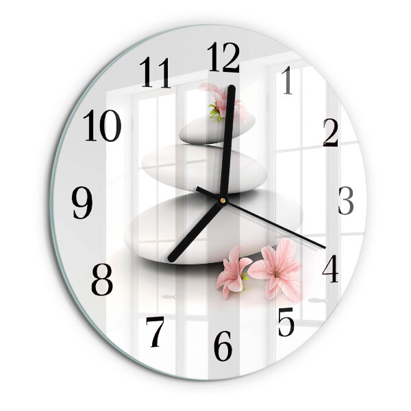 Wanduhr rund Steine