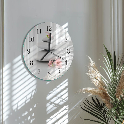 Wanduhr rund Steine