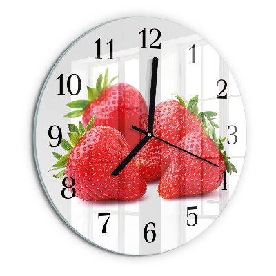 Wanduhr rund Erdbeeren