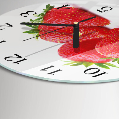 Wanduhr rund Erdbeeren