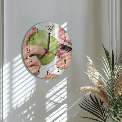 Wanduhr rund Apfel