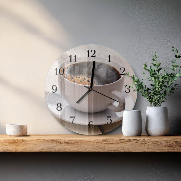 Wanduhr rund Kaffee
