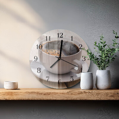 Wanduhr rund Kaffee