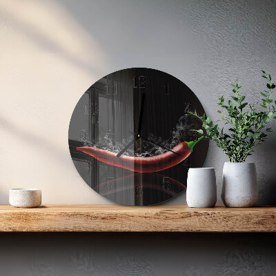 Wanduhr rund Chilischoten