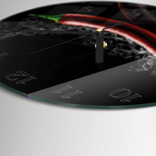 Wanduhr rund Chilischoten