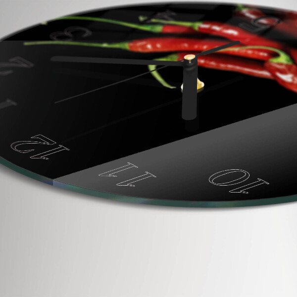 Wanduhr rund Chilischoten
