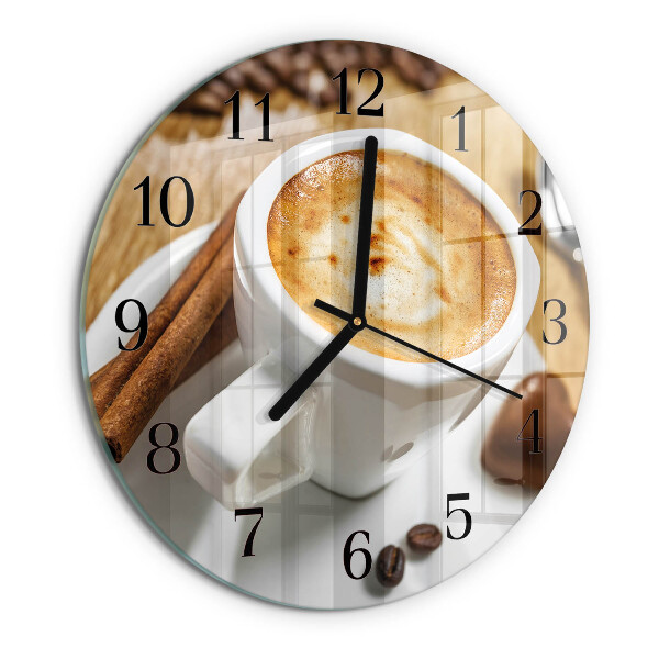 Wanduhr rund Kaffee
