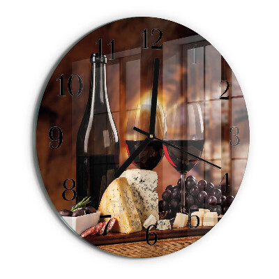 Wanduhr rund Wein