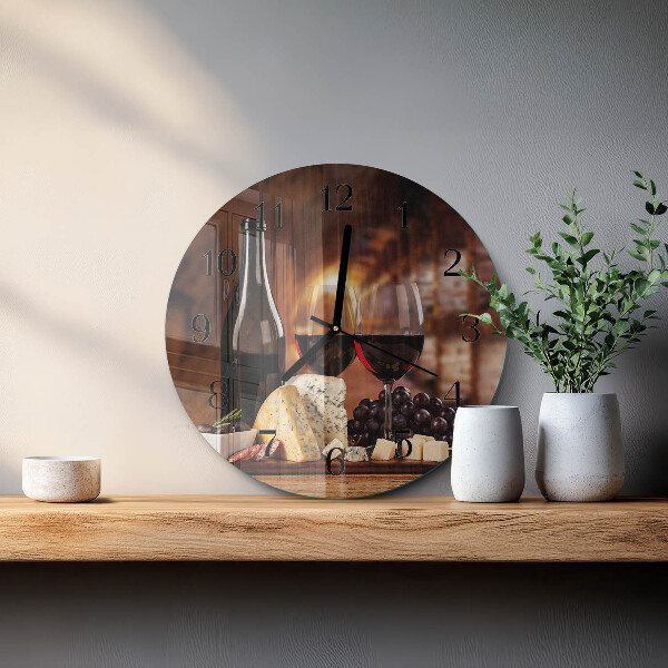 Wanduhr rund Wein