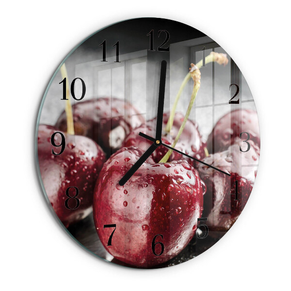 Wanduhr rund Kirsche