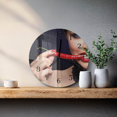Wanduhr rund Chili-Pfeffer