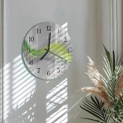 Wanduhr rund Farbwellen