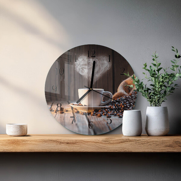 Wanduhr rund Kaffeeliebe