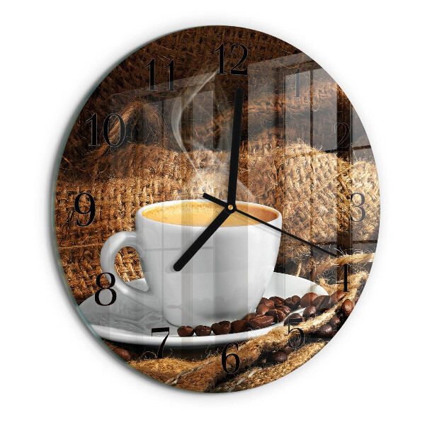 Wanduhr rund Kaffeebohnen