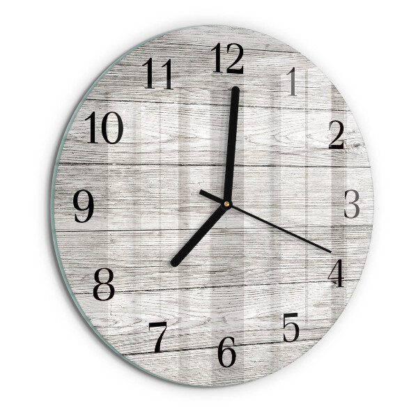 Wanduhr rund Graue Bretter