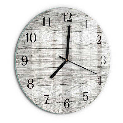 Wanduhr rund Graue Bretter