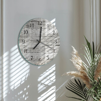 Wanduhr rund Graue Bretter